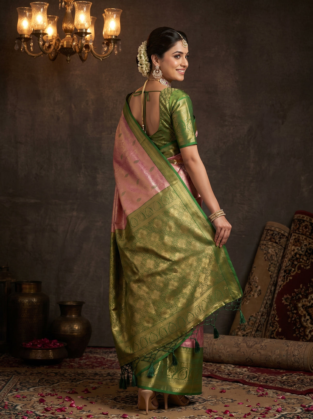 MIMOSA Rani Kanjivaram Art Silk Saree — pose 9 styling detail