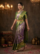 MIMOSA Violet Kanjivaram Art Silk Saree — pose 7 styling detail