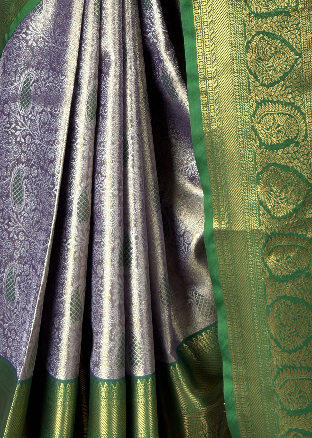 MIMOSA Violet Kanjivaram Art Silk Saree — fleets shot full lifestyle