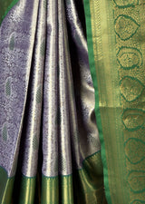 MIMOSA Violet Kanjivaram Art Silk Saree — fleets shot full lifestyle