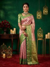MIMOSA Gajari Kanjivaram Art Silk Saree — Mannequin Draped
