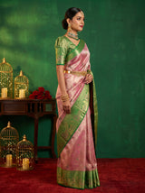 MIMOSA Gajari Kanjivaram Art Silk Saree — Model Pose