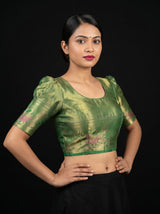 MIMOSA Gajari Kanjivaram Art Silk Saree — blouse close-up