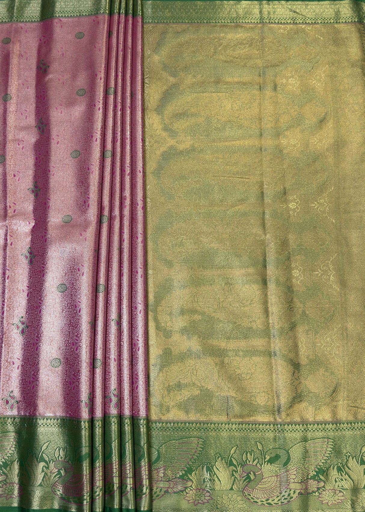 MIMOSA Gajari Kanjivaram Art Silk Saree — pallu and zari work detail