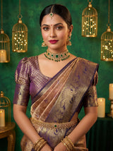 MIMOSA Maroon Kanjivaram Art Silk Saree — pose 10 styling detail