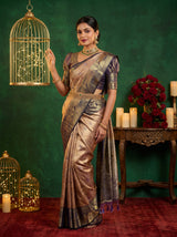 MIMOSA Maroon Kanjivaram Art Silk Saree — Blouse Fabric Detail