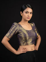 MIMOSA Maroon Kanjivaram Art Silk Saree — blouse close-up