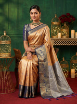 MIMOSA Orange Kanjivaram Art Silk Saree — pose 8 styling detail