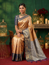 MIMOSA Orange Kanjivaram Art Silk Saree — pose 8 styling detail