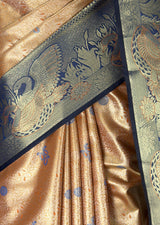 MIMOSA Orange Kanjivaram Art Silk Saree — fleets shot full lifestyle
