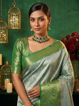 MIMOSA Saffire Kanjivaram Art Silk Saree — pose 10 styling detail
