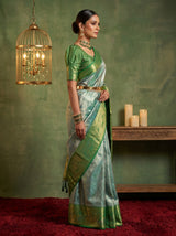 MIMOSA Saffire Kanjivaram Art Silk Saree — Model Pose