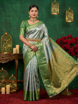 MIMOSA Saffire Kanjivaram Art Silk Saree — pose 6 styling detail