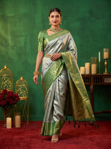 MIMOSA Saffire Kanjivaram Art Silk Saree — pose 7 styling detail