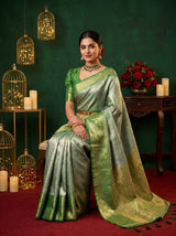 MIMOSA Saffire Kanjivaram Art Silk Saree — pose 8 styling detail