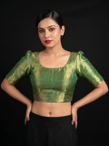 MIMOSA Saffire Kanjivaram Art Silk Saree — blouse close-up