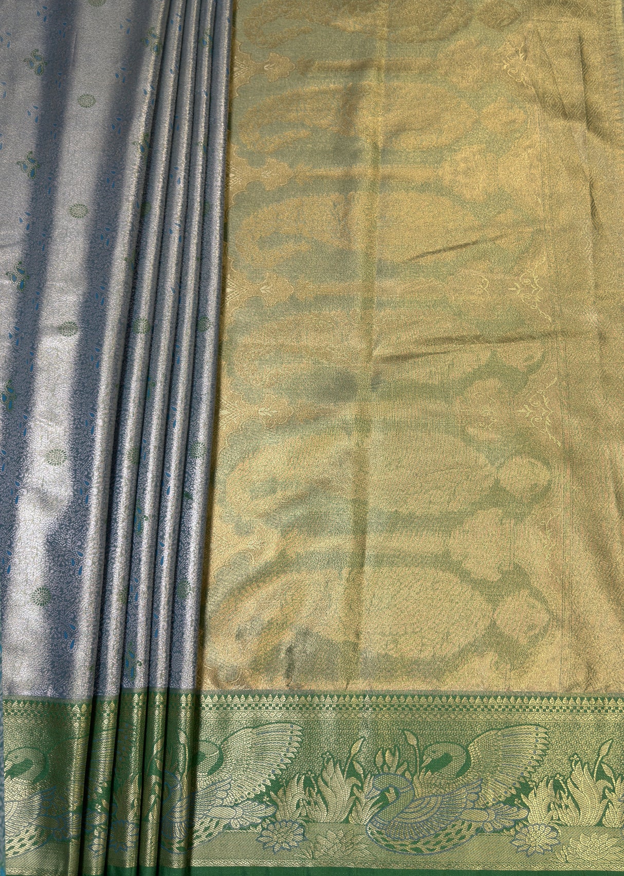 MIMOSA Saffire Kanjivaram Art Silk Saree — pallu and zari work detail