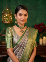 MIMOSA Violet Kanjivaram Art Silk Saree — pose 10 styling detail