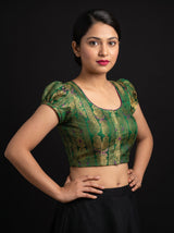 MIMOSA Violet Kanjivaram Art Silk Saree — blouse close-up