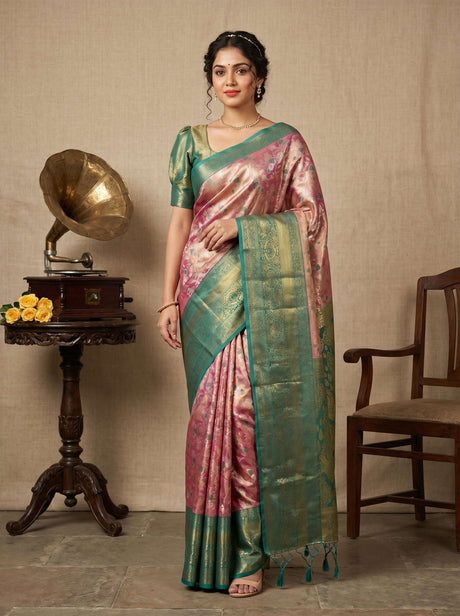 MIMOSA Gajari Kanjivaram Art Silk Saree — Mannequin Draped View