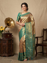 MIMOSA Maroon Kanjivaram Art Silk Saree — Mannequin Draped View