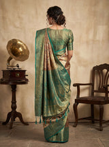 MIMOSA Green Art Silk Unstitched Blouse Fabric