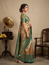 MIMOSA Maroon Kanjivaram Saree — Full View on Model