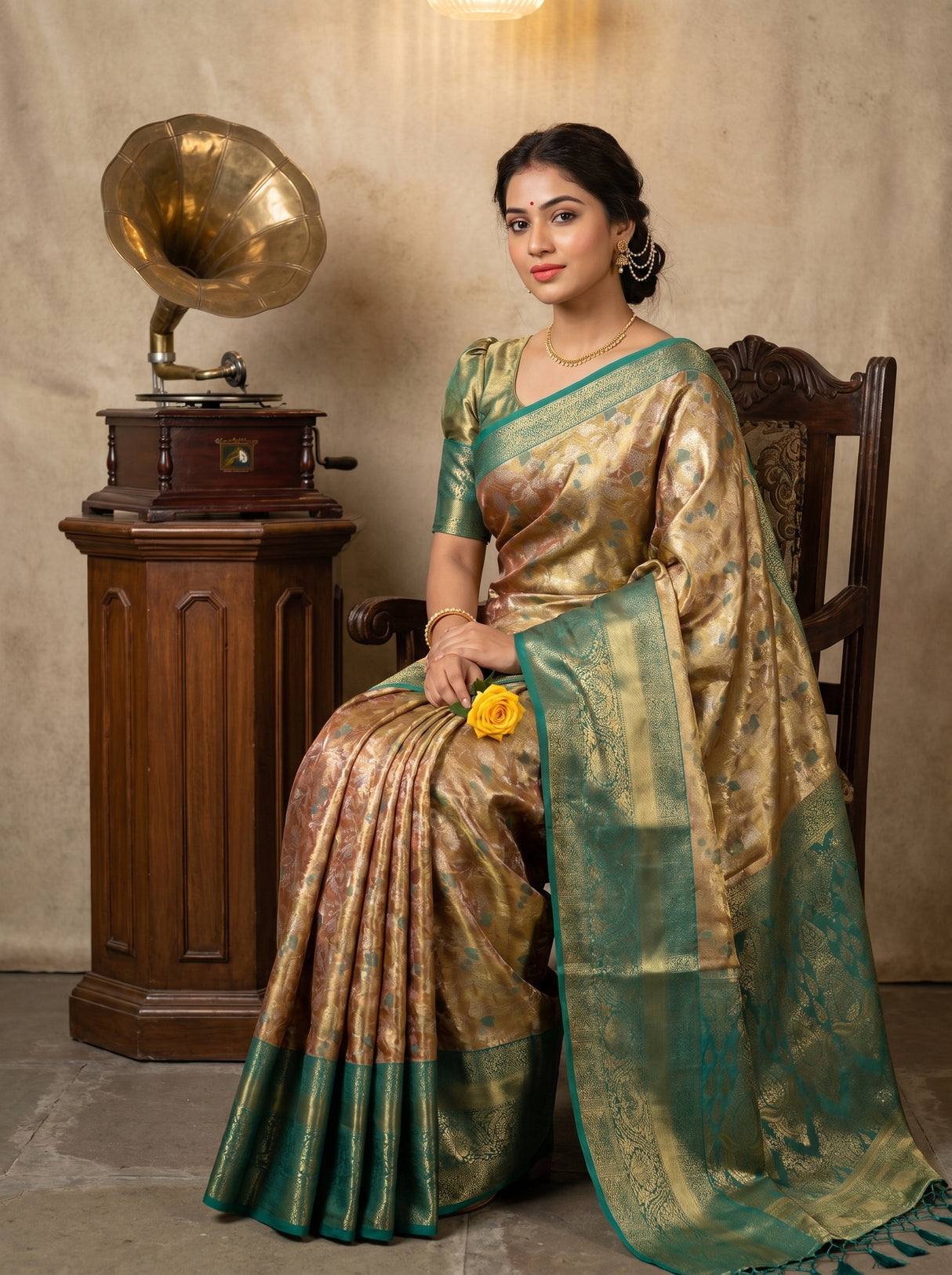 MIMOSA Maroon Kanjivaram Art Silk Saree — pose 8 styling detail