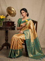 MIMOSA Orange Kanjivaram Art Silk Saree — pose 8 styling detail