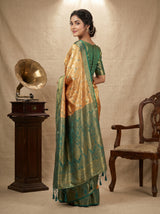 MIMOSA Orange Kanjivaram Art Silk Saree — pose 9 styling detail