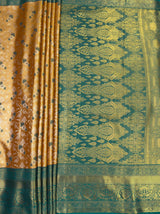 MIMOSA Orange Kanjivaram Art Silk Saree — pallu and zari work detail