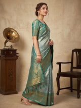 MIMOSA Saffire Kanjivaram Saree — Full View on Model