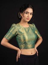 MIMOSA Saffire Kanjivaram Art Silk Saree — blouse close-up