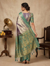 MIMOSA Green Art Silk Unstitched Blouse Fabric