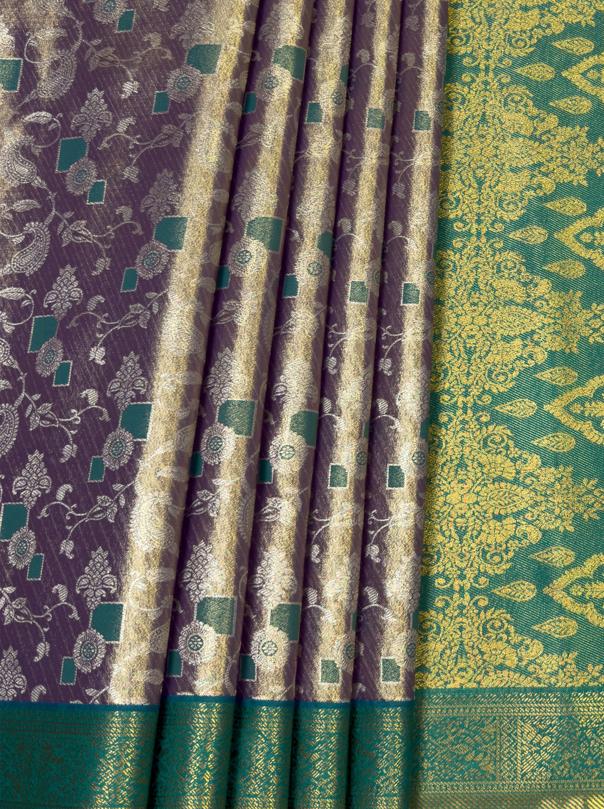 MIMOSA Violet Kanjivaram Art Silk Saree — fleets shot full lifestyle