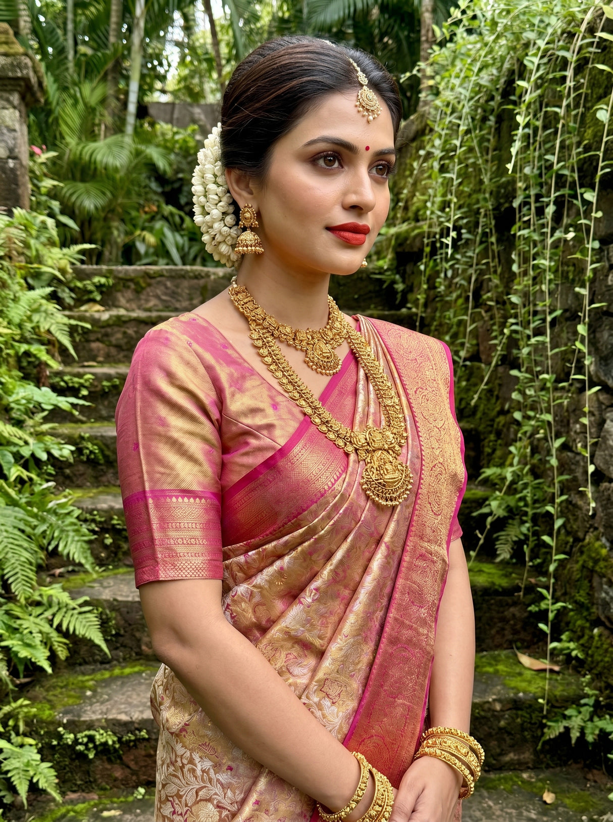 MIMOSA Gajari Kanjivaram Art Silk Saree — pose 10 styling detail