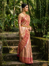 MIMOSA Gajari Kanjivaram Art Silk Saree — Full View on Model