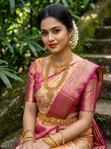 MIMOSA Orange Kanjivaram Art Silk Saree — pose 10 styling detail
