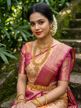 MIMOSA Orange Kanjivaram Art Silk Saree — pose 10 styling detail