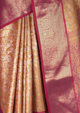 MIMOSA Orange Kanjivaram Art Silk Saree — fleets shot full lifestyle