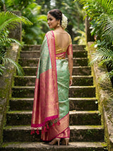 MIMOSA Rama Kanjivaram Art Silk Saree — pose 9 styling detail