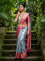 MIMOSA Saffire Kanjivaram Art Silk Saree — pose 4 styling detail