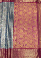 MIMOSA Saffire Kanjivaram Art Silk Saree — pallu and zari work detail