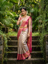 MIMOSA Violet Kanjivaram Art Silk Saree — pose 4 styling detail