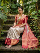 MIMOSA Violet Kanjivaram Art Silk Saree — pose 7 styling detail