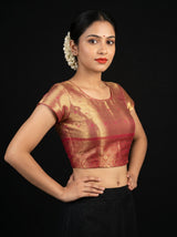 MIMOSA Violet Kanjivaram Art Silk Saree — blouse close-up