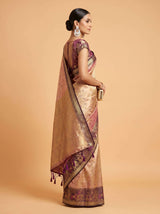 MIMOSA Gajari Kanjivaram Art Silk Saree — Blouse fabric with zari work