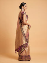 MIMOSA Gajari Kanjivaram Art Silk Saree — Blouse fabric with zari work