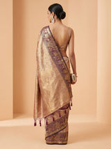 MIMOSA Maroon Kanjivaram Art Silk Saree — Blouse fabric with zari work