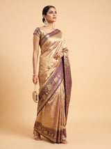 MIMOSA Maroon Kanjivaram Art Silk Saree — pose 7 styling detail